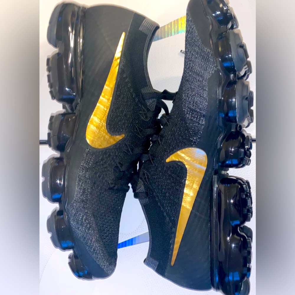 Size 11.5 Nike Air Vapormax ID Flyknit - Nike iD Custom 941834-991 - Black Gold